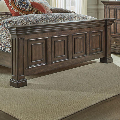 Big Valley Queen Panel Bed in Brownstone w/ Heavy Distressing