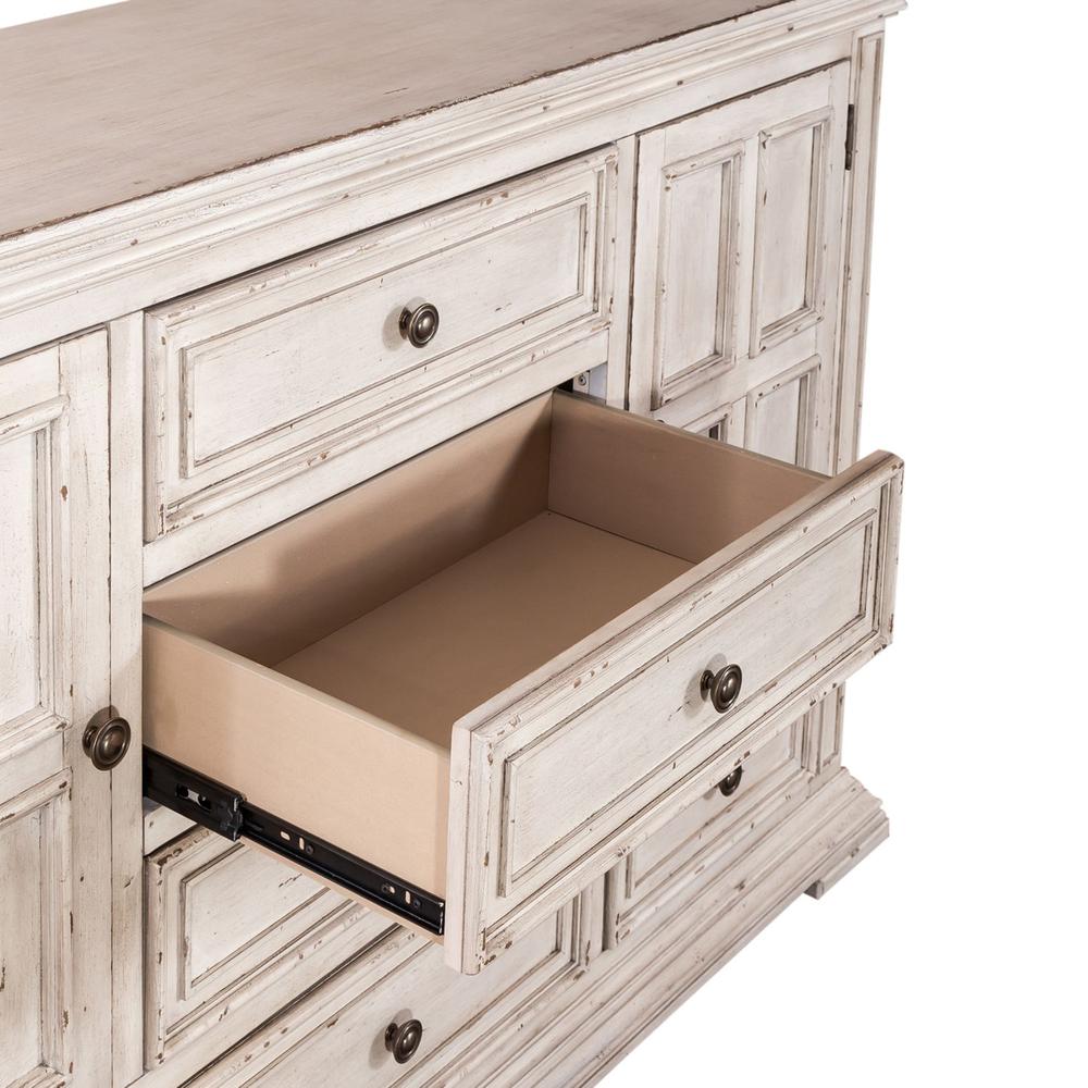 Big Valley 2 Door 6 Drawer Dresser in Whitestone w/ Heavy Distressing