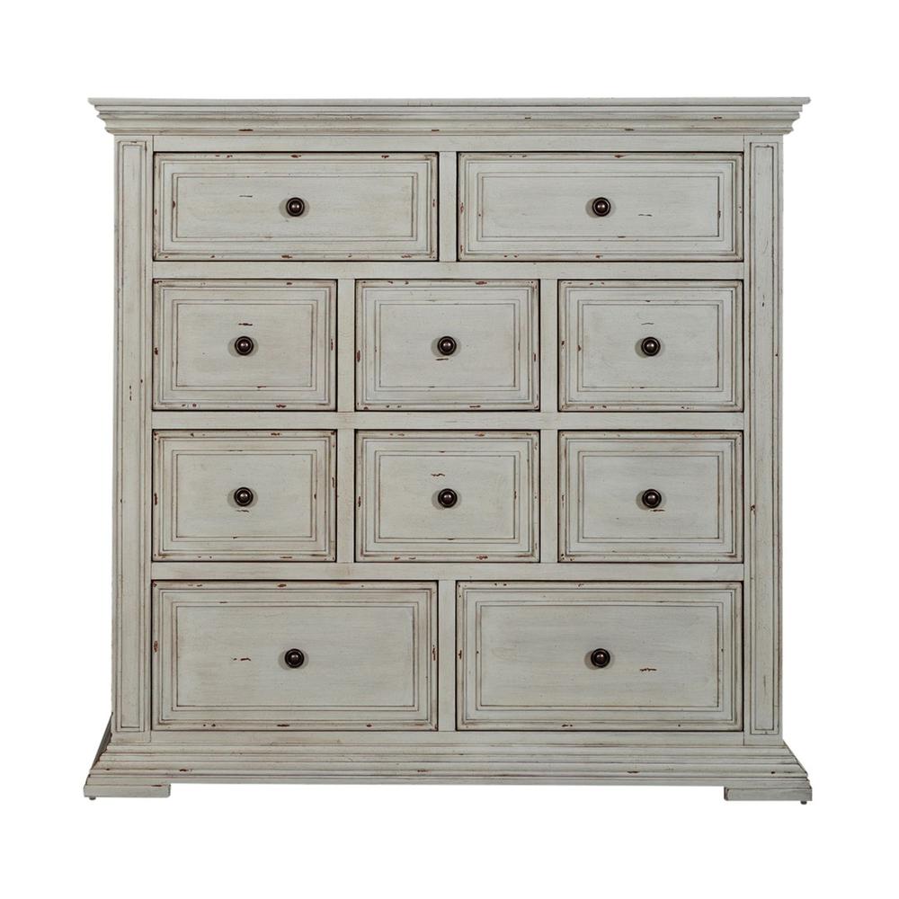 Big Valley 10 Drawer Chesser in Whitestone w/ Heavy Distressing