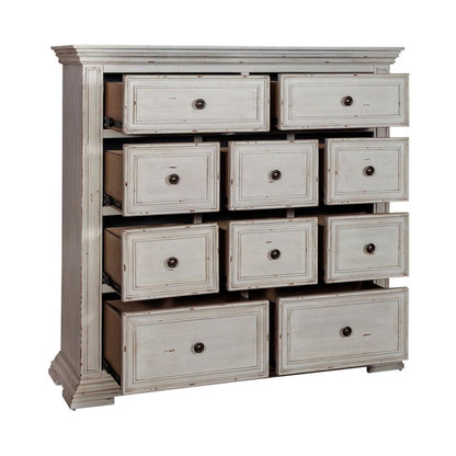 Big Valley 10 Drawer Chesser in Whitestone w/ Heavy Distressing