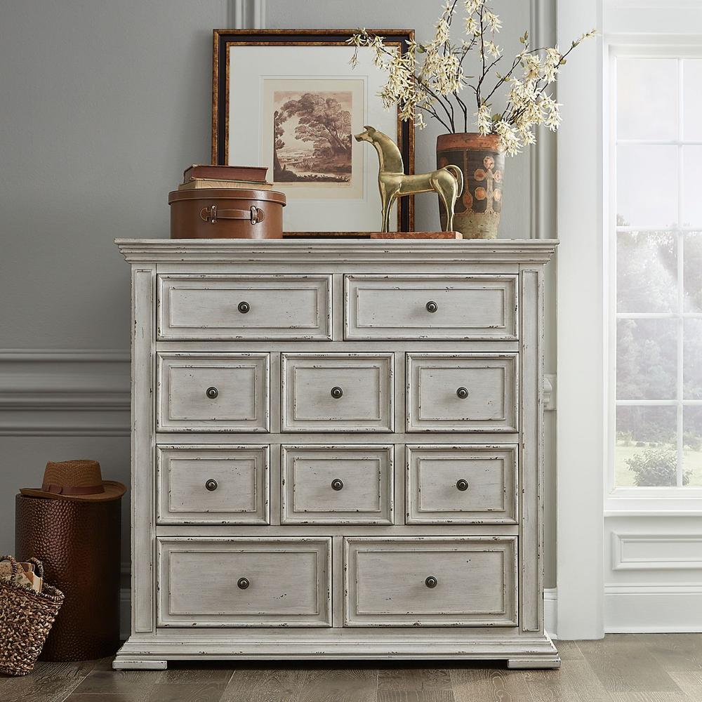 Big Valley 10 Drawer Chesser in Whitestone w/ Heavy Distressing