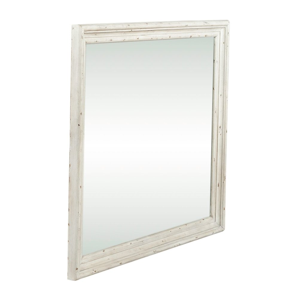 Big Valley Mirror in Whitestone w/ Heavy Distressing