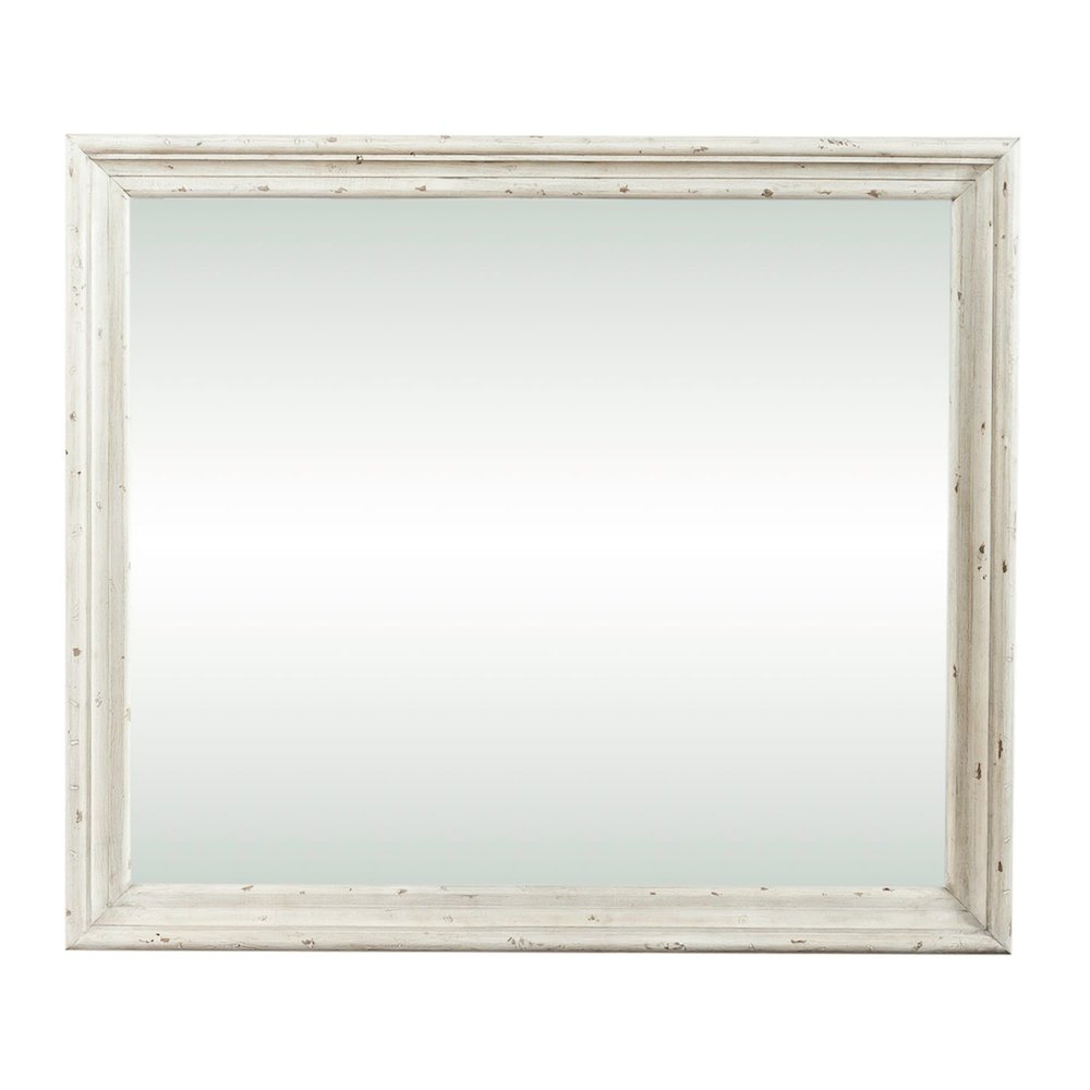 Big Valley Mirror in Whitestone w/ Heavy Distressing