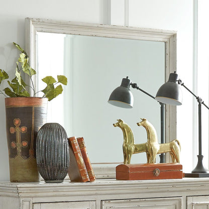 Big Valley Mirror in Whitestone w/ Heavy Distressing