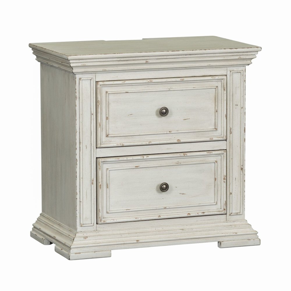2 Drawer Night Stand w/ Charging Station