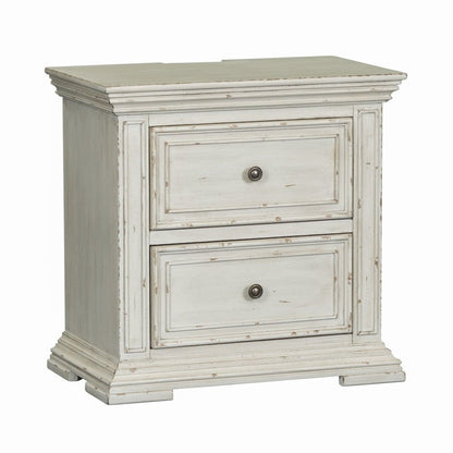 2 Drawer Night Stand w/ Charging Station