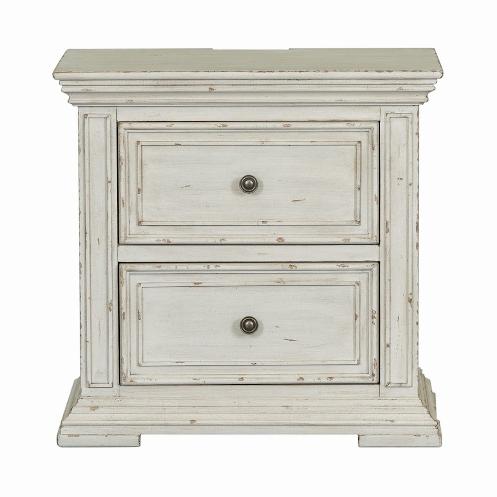 2 Drawer Night Stand w/ Charging Station