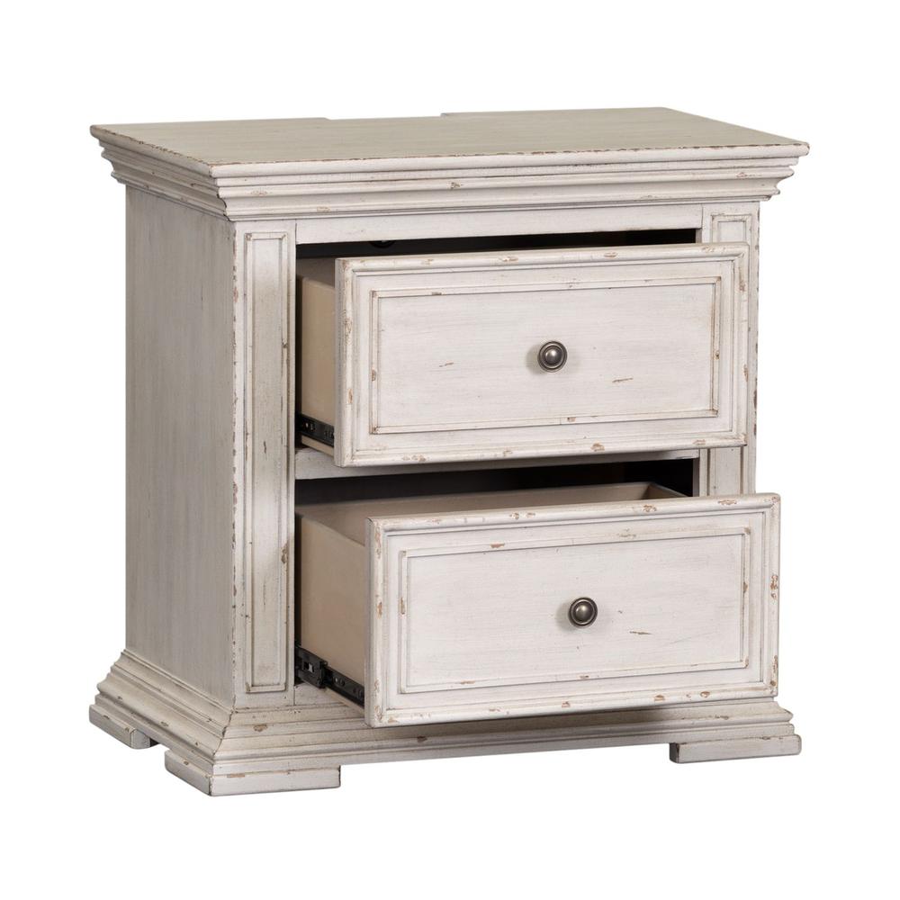 2 Drawer Night Stand w/ Charging Station