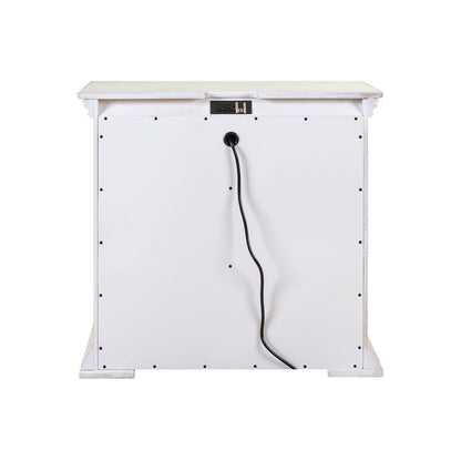 Big Valley Bedside Chest w/ Charging Station in Whitestone w/ Heavy Distressing