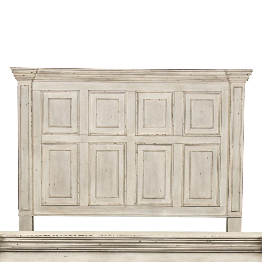 Big Valley King Panel Bed in Whitestone w/ Heavy Distressing