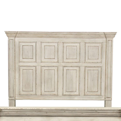Big Valley King Panel Bed in Whitestone w/ Heavy Distressing
