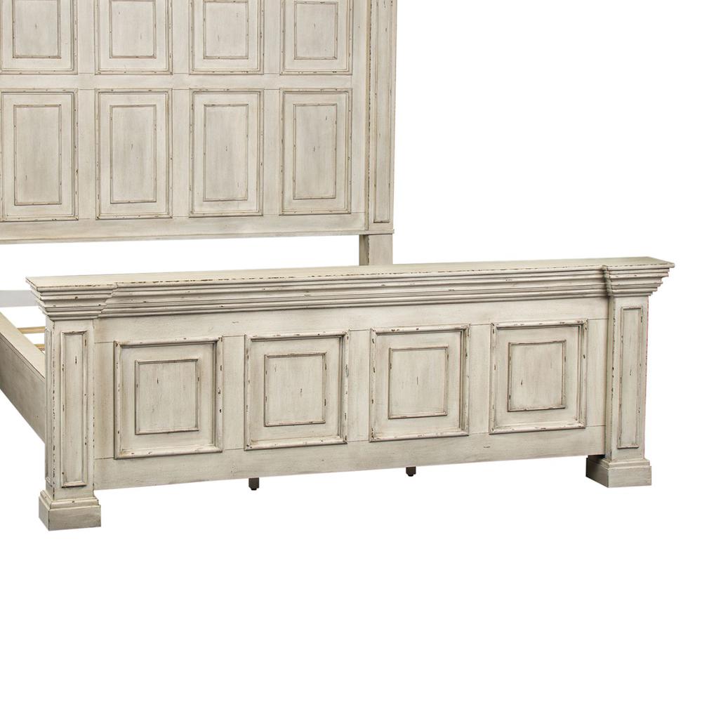 Big Valley King Panel Bed in Whitestone w/ Heavy Distressing