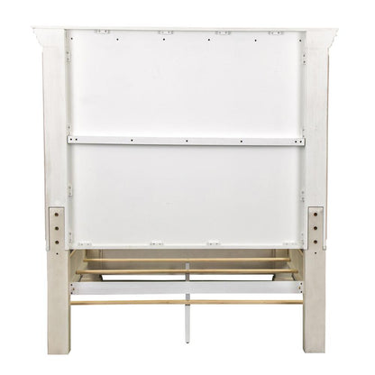 Big Valley Queen Panel Bed in Whitestone w/ Heavy Distressing