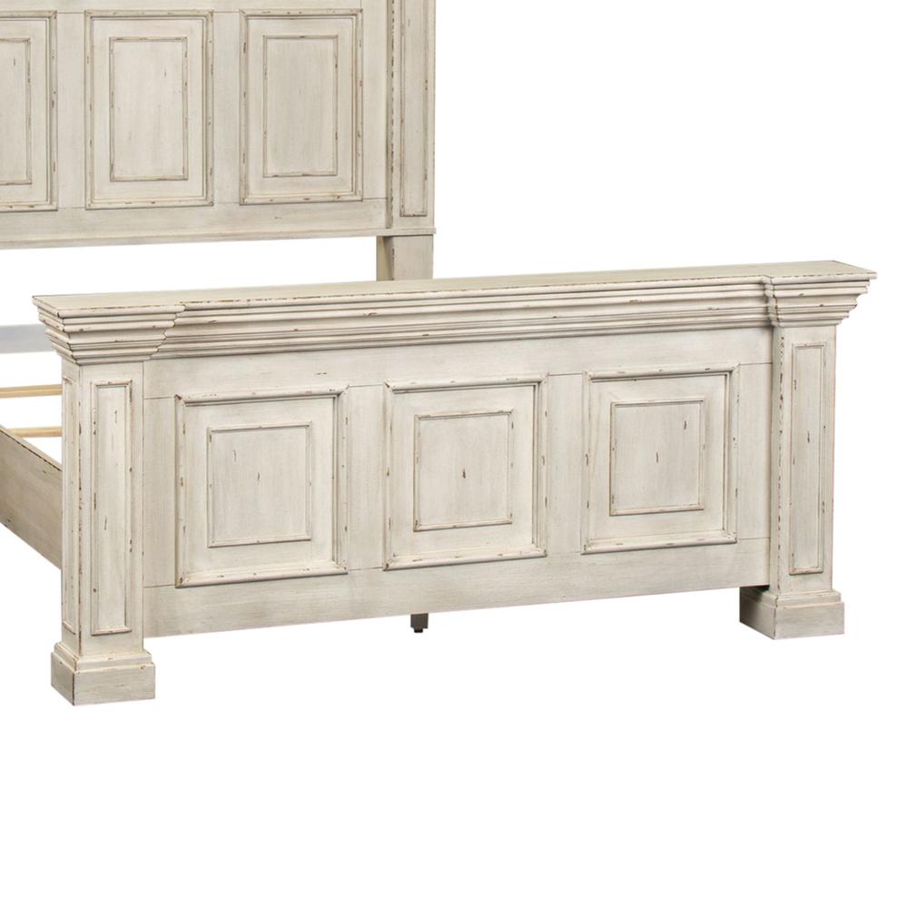 Big Valley Queen Panel Bed in Whitestone w/ Heavy Distressing