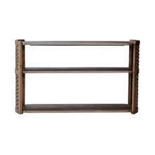 Warren Park Sofa Table - Coffee Brown Oak, Basket Weave Accent