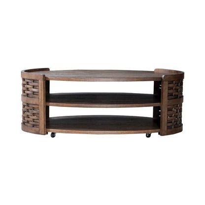 Warren Park 3 Piece Table Set - Oval Cocktail, 2 End Tables, Coffee Brown Oak