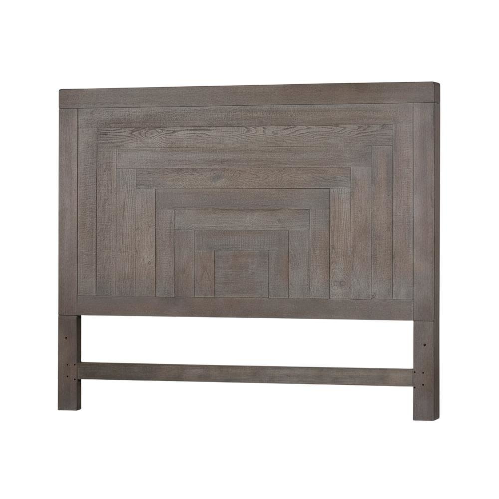Dusty Charcoal Panel Headboard, Heavy Distressing Solid, Manufactured Wood