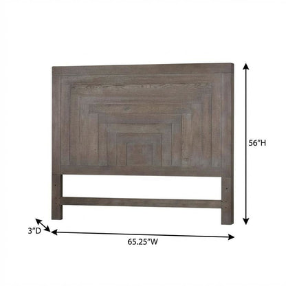 Dusty Charcoal Panel Headboard, Heavy Distressing Solid, Manufactured Wood
