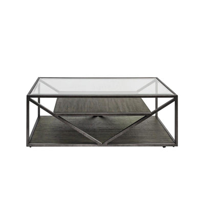 Arista Rectangular Cocktail Table in Cobblestone Brown w/ Gray Dusty Wax Hang-up