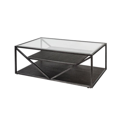 Arista Rectangular Cocktail Table in Cobblestone Brown w/ Gray Dusty Wax Hang-up