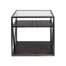 Arista End Table in Cobblestone Brown w/ Gray Dusty Wax Hang-up