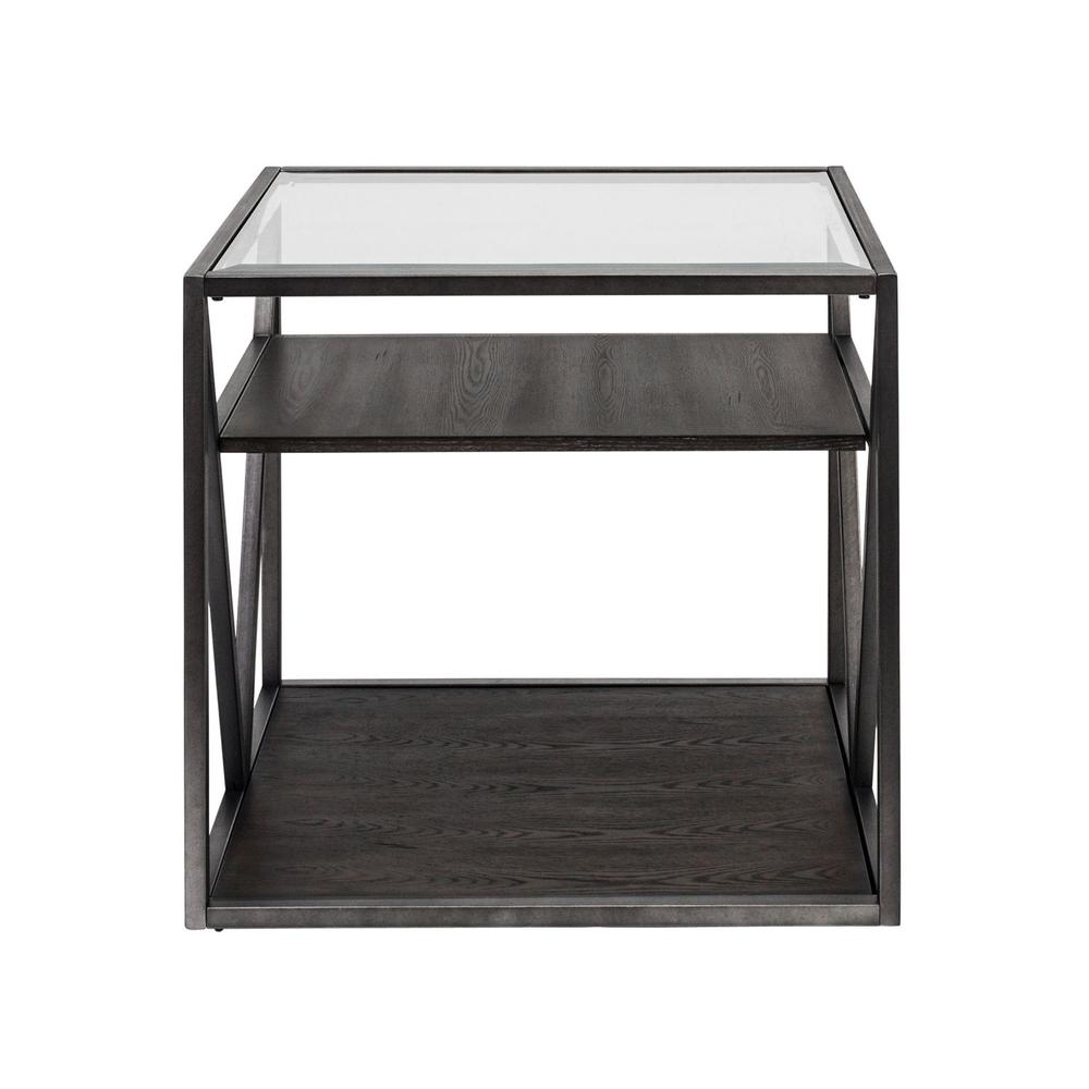 Arista End Table in Cobblestone Brown w/ Gray Dusty Wax Hang-up