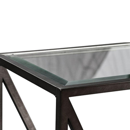 Arista End Table in Cobblestone Brown w/ Gray Dusty Wax Hang-up