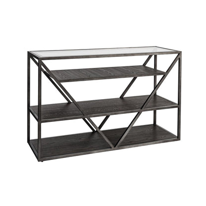 Arista Sofa Table in Cobblestone Brown w/ Gray Dusty Wax Hang-up