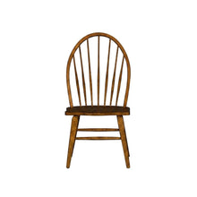 Solid Wood Windsor Back Spindle Dining Chair for Farmhouse Kitchen, Brown