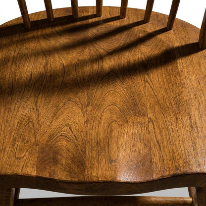 Solid Wood Windsor Back Spindle Dining Chair for Farmhouse Kitchen, Brown