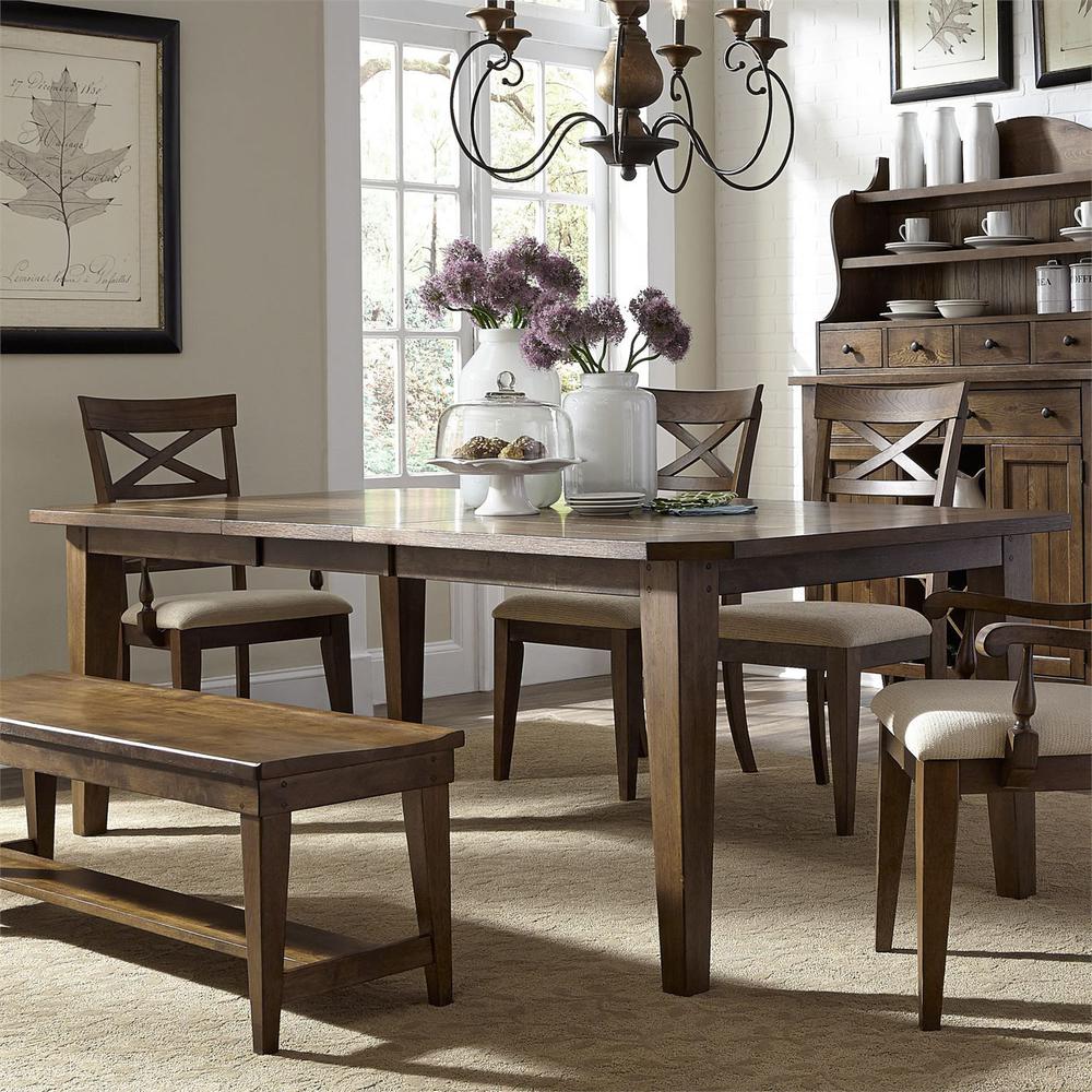 Hearthstone Ridge Rectangular Leg Table in Tobacco