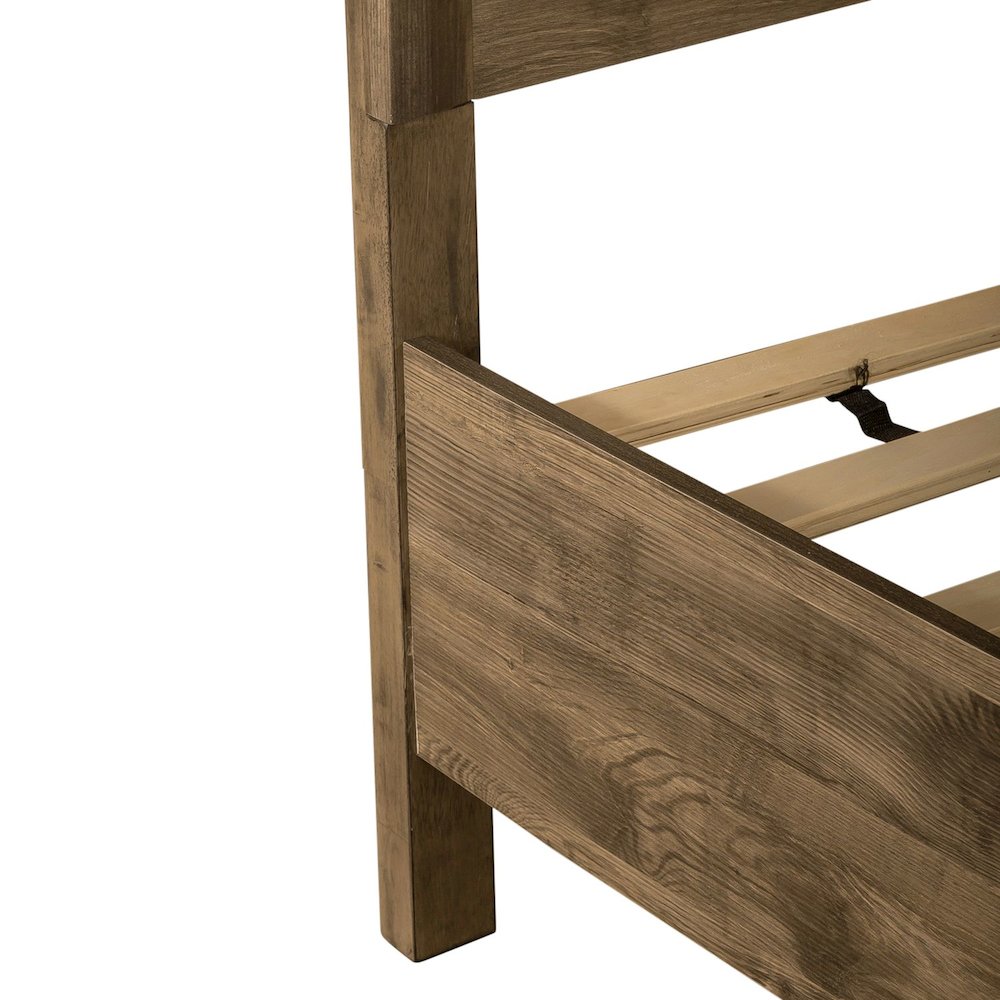 Ridgecrest Queen Storage Bed Frame with Footboard Drawers - Cobblestone Brown