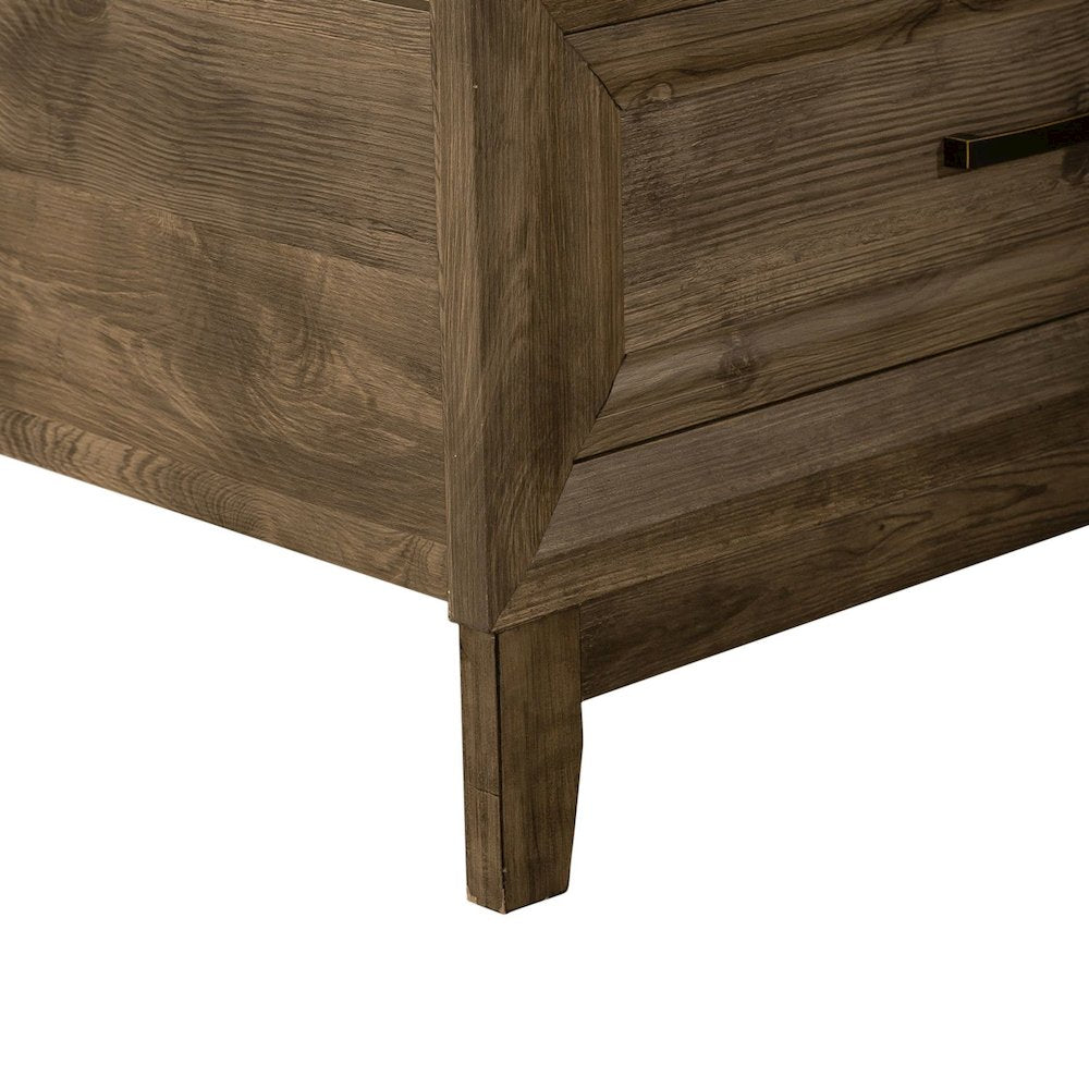 Ridgecrest Queen Storage Bed Frame with Footboard Drawers - Cobblestone Brown