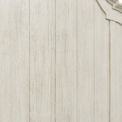 Antique White Headboard with Chestnut Top Solid Wood Farmhouse Design