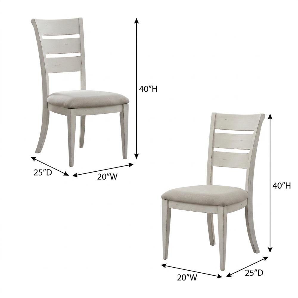 Solid Wood Ladder-Back Farmhouse Dining Chairs, Set of 2