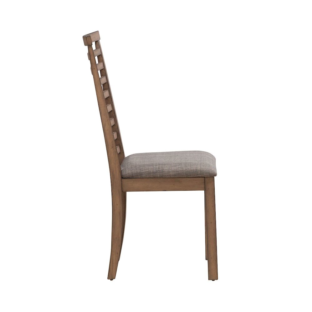 7 Piece Trestle Leaf Table Dining Room Set with 6 Side Chairs - Sandstone