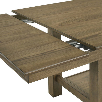 6 Piece Trestle Leaf Table Dining Room Set with 4 Side Chairs, Bench - Sandstone
