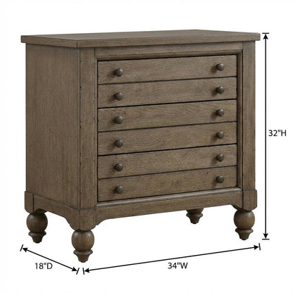 Dusty Taupe Bedside Chest with Charging Station and Modern Design