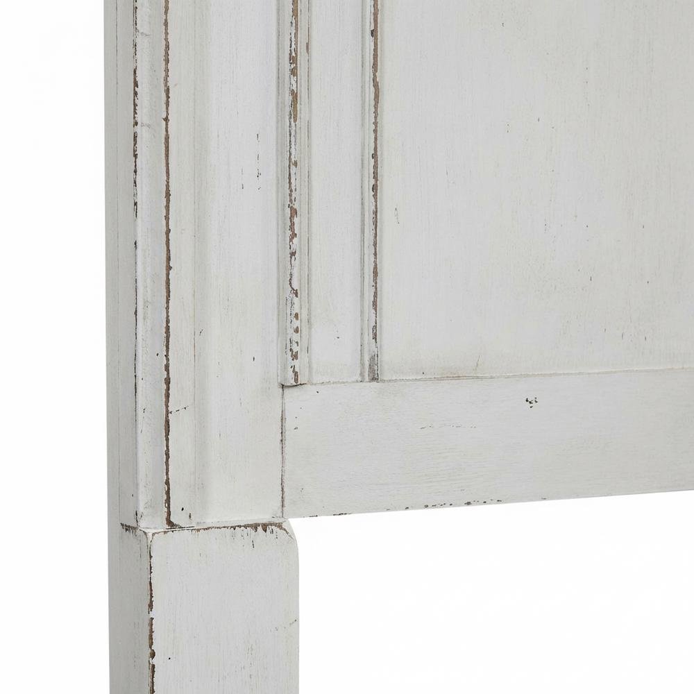 Antique White, Weathered Bark King Headboard, Solid Wood Frame, European Design