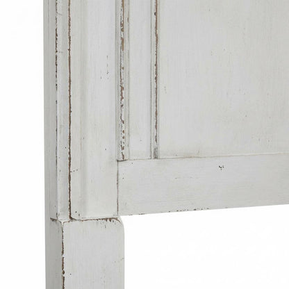 Antique White, Weathered Bark King Headboard, Solid Wood Frame, European Design