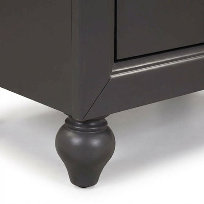 Dark Gray Nightstand with Melamine & Rubberwood Frame for Cozy Bedroom