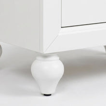White Cottage Nightstand with Melamine & Rubberwood Frame, Stylish and Durable