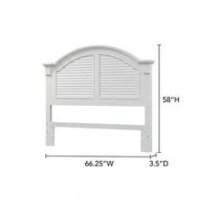 Queen Oyster White and Navy Panel Headboard in Solid Wood with Cottage Design