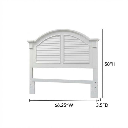 Queen Oyster White and Navy Panel Headboard in Solid Wood with Cottage Design