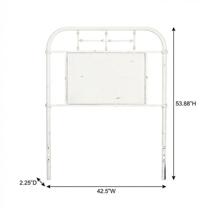 Distressed Metal Twin Headboard Vintage Style Metal Tube Frame