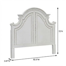 Antique White, Weathered Bark King Headboard, Solid Wood Frame, European Design