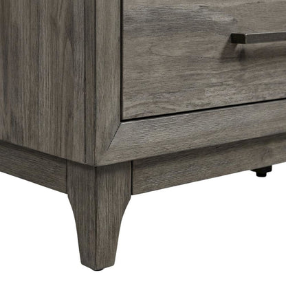 Contemporary Driftwood Gray TV Console in Solid and Manufactured Wood