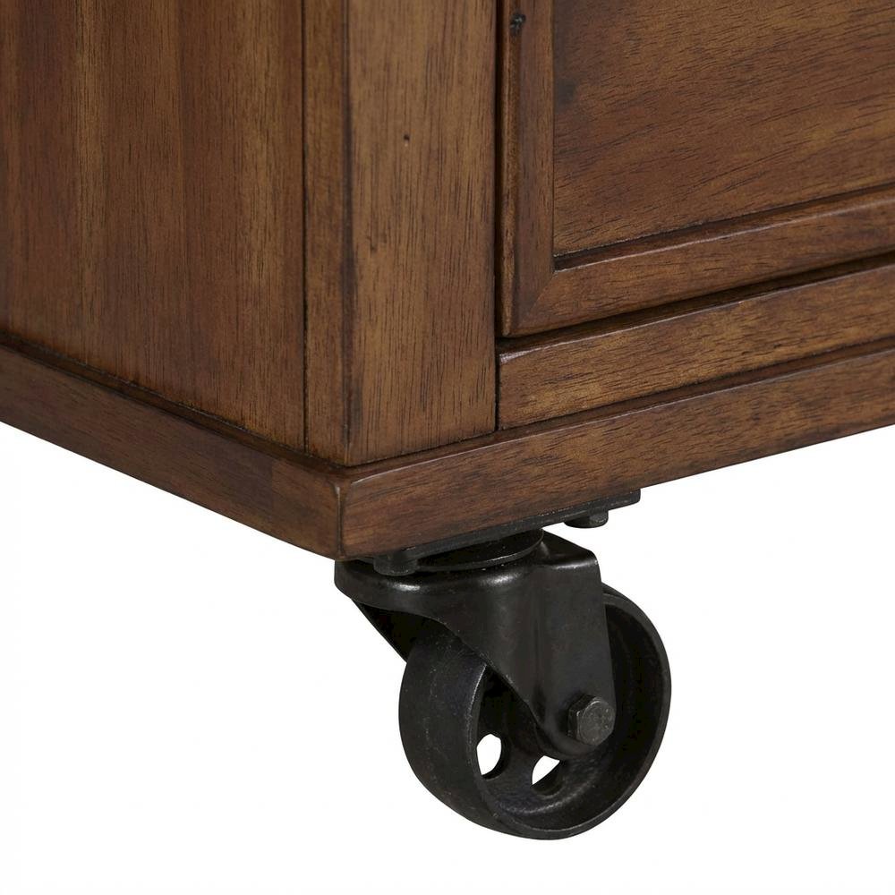 Cobblestone Brown Credenza With Urban Style, Wood And Metal Frame, 48W