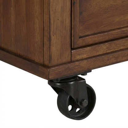 Cobblestone Brown Credenza With Urban Style, Wood And Metal Frame, 48W