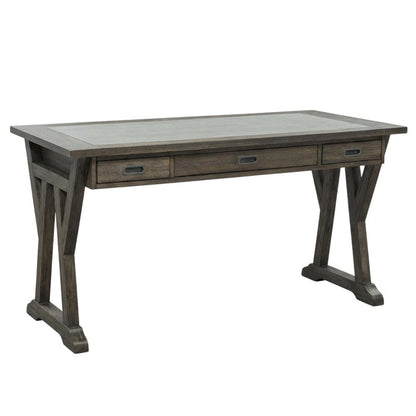 Rustic Saddle 3-Piece Computer Desk Set - Transitional Design, Solid Wood